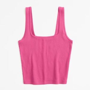 NWT Abercrombie Hot Pink Ribbed Square Neck Tank, size Medium